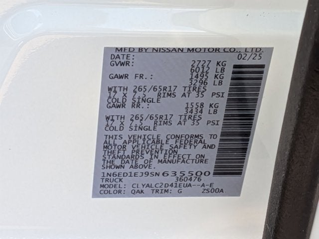 2025 Nissan Frontier SV