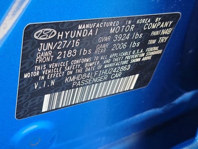 2017 Hyundai Elantra Value Edition