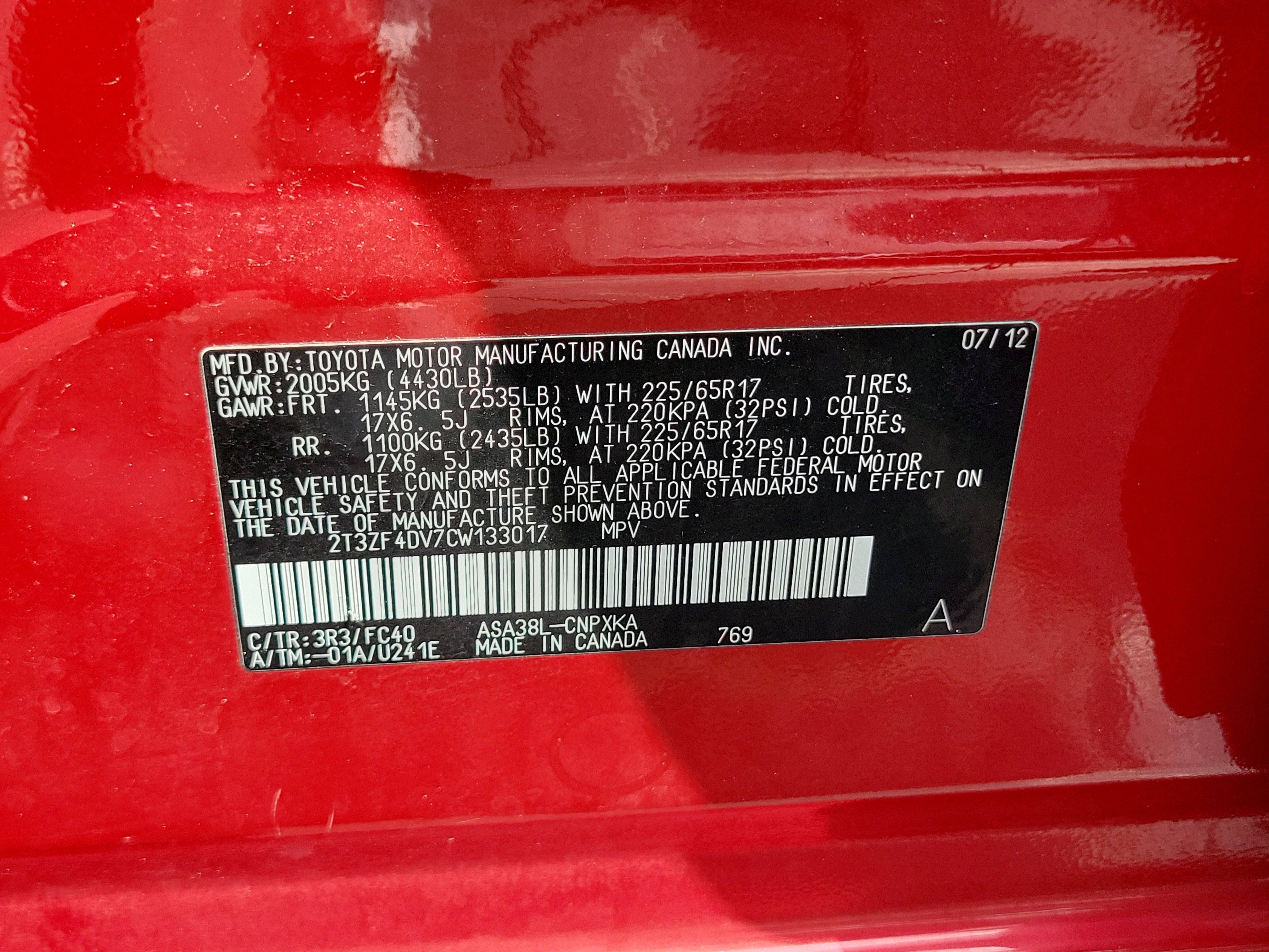 2012 Toyota RAV4 Base