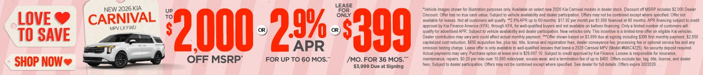 New 2026 Kia Carnival MPV LX FWD