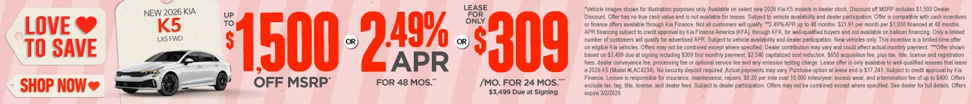New 2026 Kia K5 LXS FWD