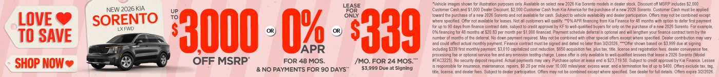 New 2026 Kia Sorento LX FWD