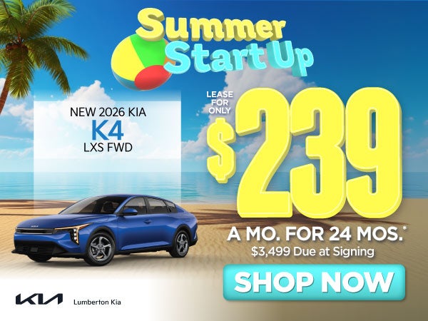 New 2026 Kia K4 LXS FWD	"Lease for only $239 for 24 months* 