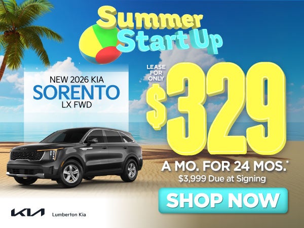 New 2026 Kia Sorento LX FWD	"Lease for only $329 for 24 mont