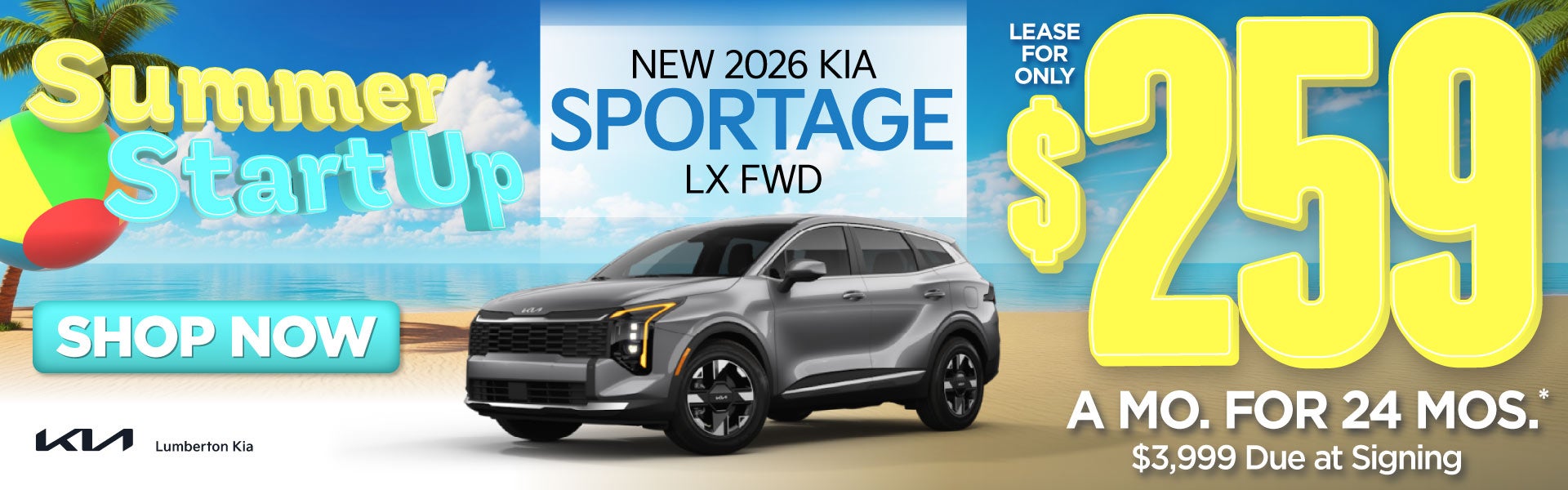 New 2026 Kia Sportage LX FWD	"Lease for only $259 for 24 mon