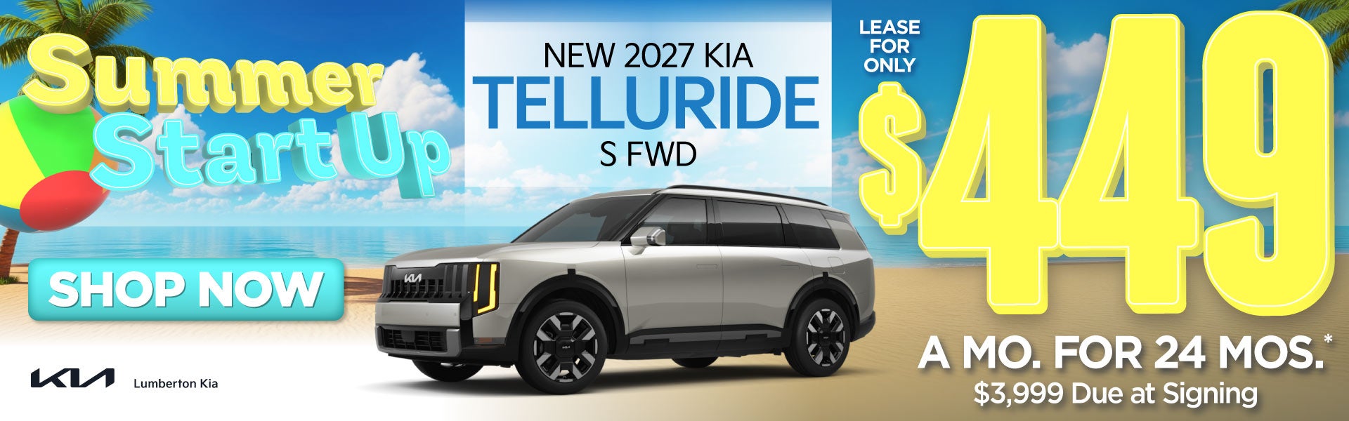New 2027 Kia Telluride S FWD	"Lease for only $449 for 24 mon