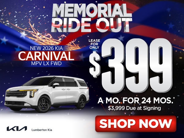 New 2026 Kia Carnival MPV LX FWD	"Lease for only $399 for 24