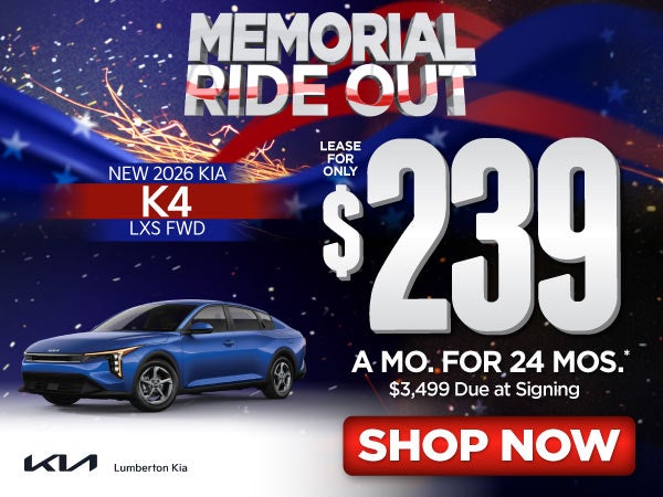 New 2026 Kia K4 LXS FWD	"Lease for only $239 for 24 months* 