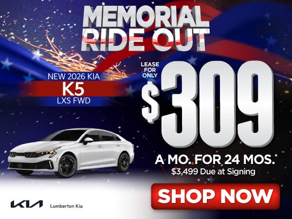 New 2026 Kia K5 LXS FWD	"Lease for only $309 for 24 months* 