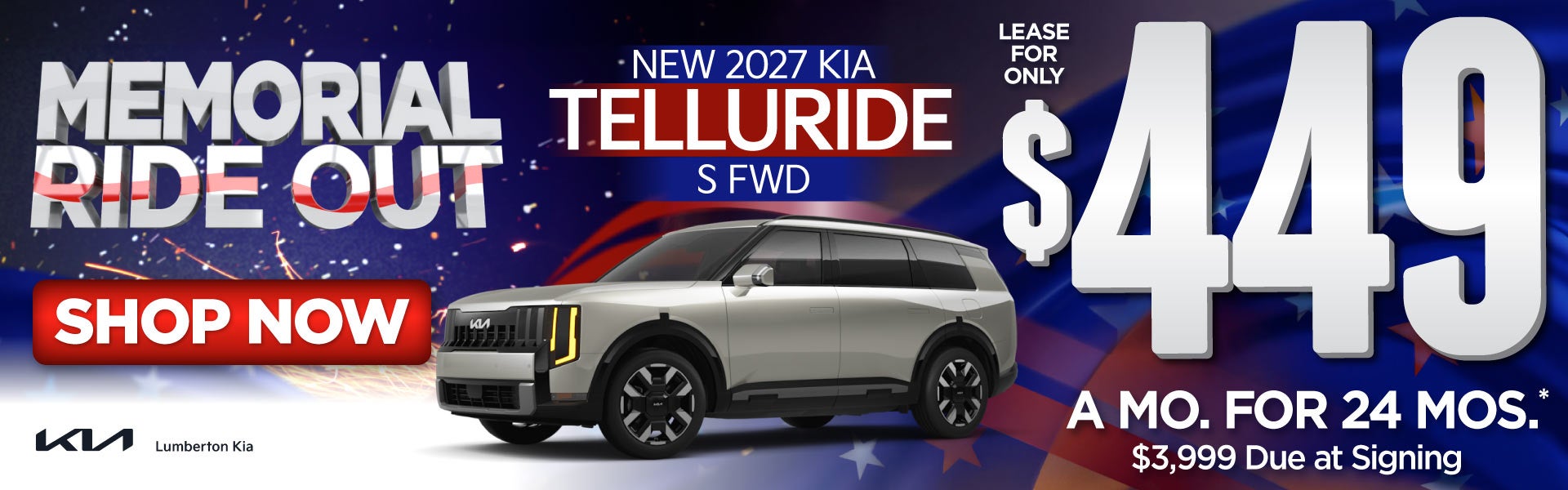 New 2027 Kia Telluride S FWD	"Lease for only $449 for 24 mon
