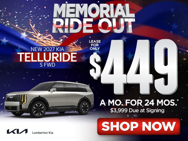 New 2027 Kia Telluride S FWD	"Lease for only $449 for 24 mon