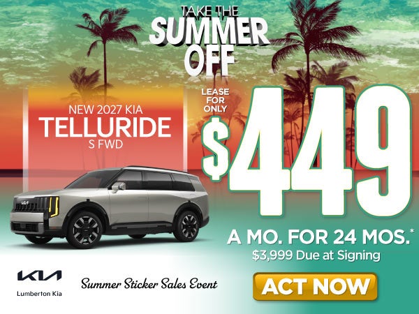 New 2027 Kia Telluride S FWD	"Lease for only $449 for 24 mon