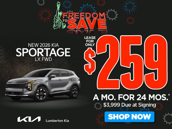 New 2026 Kia Sportage LX FWD	"Lease for only $259 for 24 mon