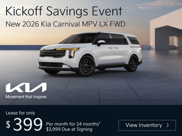 New 2026 Kia Carnival MPV LX FWD	"Lease for only $399 for 24