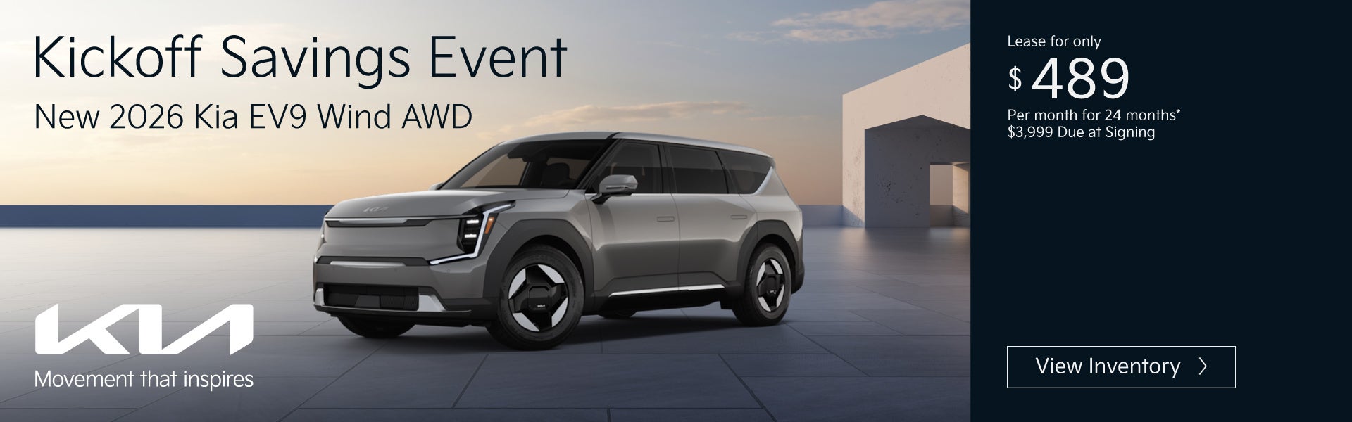 New 2026 Kia EV9 Wind AWD	"Lease for only $489 for 24 months
