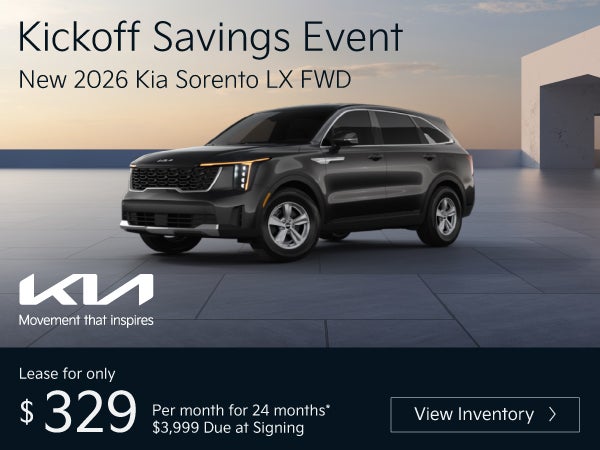 New 2026 Kia Sorento LX FWD	"Lease for only $329 for 24 mont