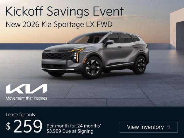 New 2026 Kia Sportage LX FWD	"Lease for only $259 for 24 mon
