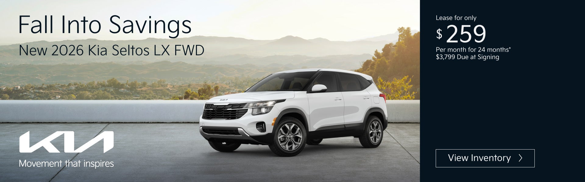 New 2027 Kia Seltos LX FWD	"Lease for only $259 for 24 month