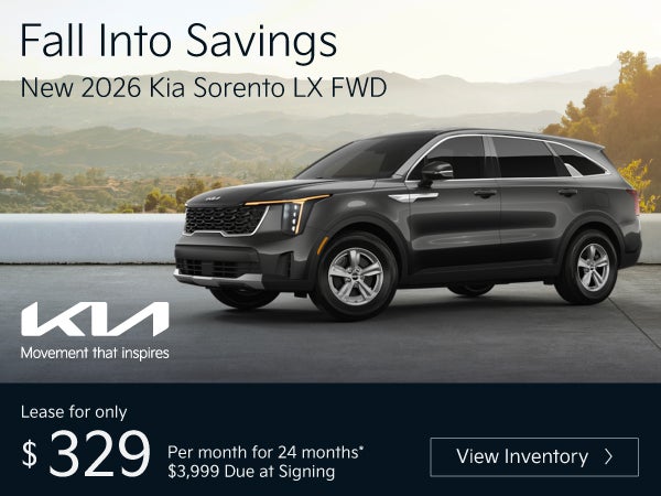 New 2026 Kia Sorento LX FWD	"Lease for only $329 for 24 mont